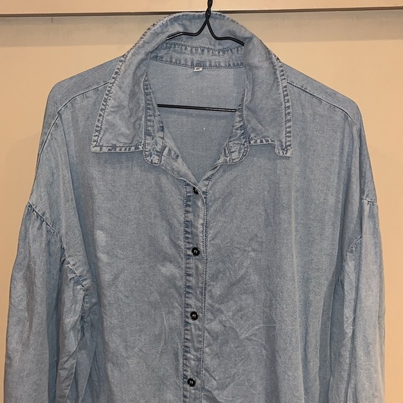 Washed out color denim mini or tunic size XL - Picture 2 of 12